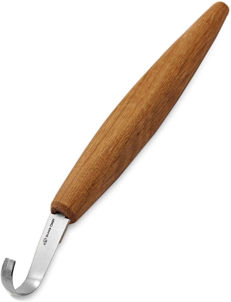 BeaverCraft Spoon Carving Hook Knife SK5 2" - Double Sided Sharpening Curved Wood Carving Knife for Bowls Cups Crooked - for Professional Carvers and Beginners - Image 1